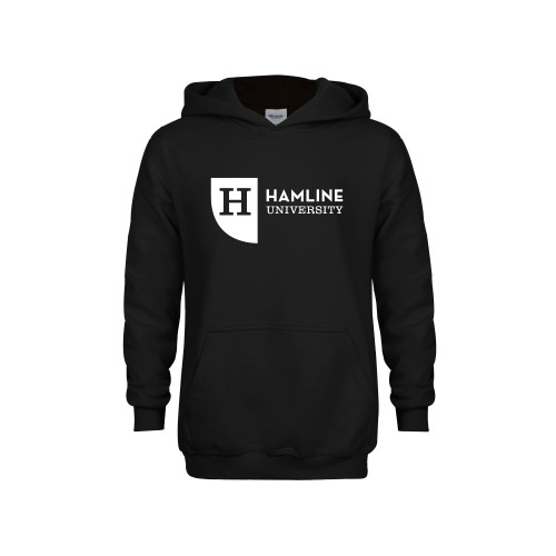 Youth Black Fleece Hoodie - Hamline University