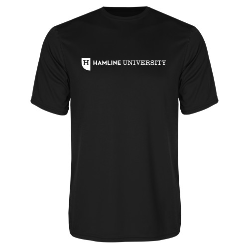  Black Performance Tee - Hamline Wordmark