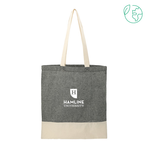  Univ Split Recycled Black Cotton Twill Convention Tote - Primary