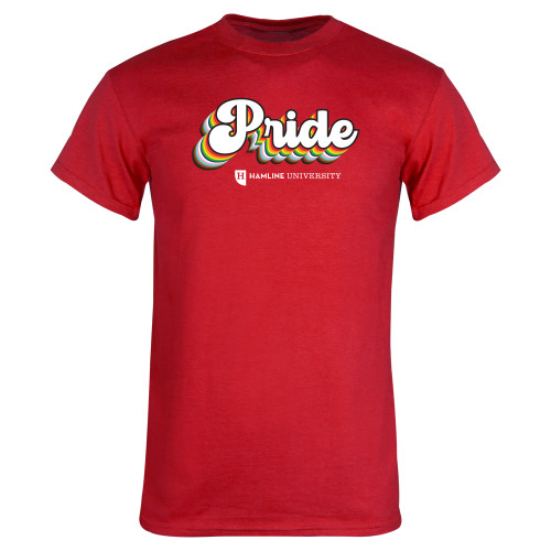  Univ Red T Shirt - Hamline University Pride Script