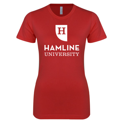  Next Level Womens Red Boyfriend Tee - Primary