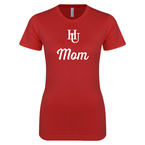  Next Level Womens Red Boyfriend Tee - Mom