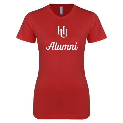  Next Level Womens Red Boyfriend Tee - Alumni