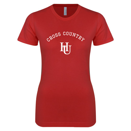  Next Level Womens Red Boyfriend Tee - Cross Country