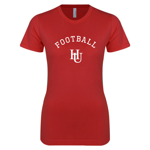  Next Level Womens Red Boyfriend Tee - Football