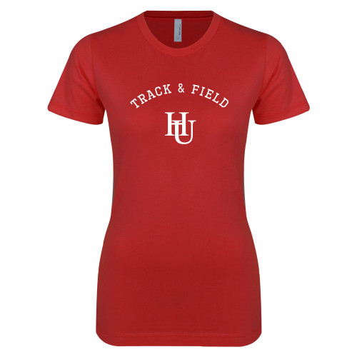  Next Level Womens Red Boyfriend Tee - Track and Field