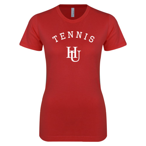  Univ Next Level Womens Red Boyfriend Tee - Tennis