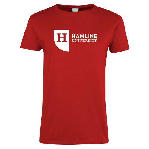  Womens Short Sleeve Red Tee - Hamline University
