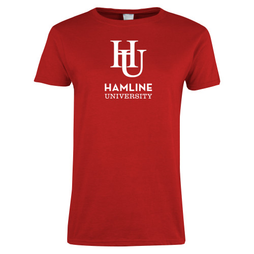  Womens Short Sleeve Red Tee - HU University