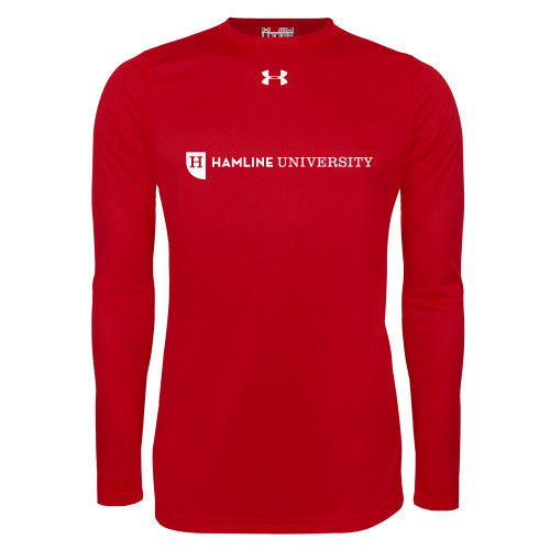  Under Armour Red Long Sleeve Tech Tee - Hamline Wordmark