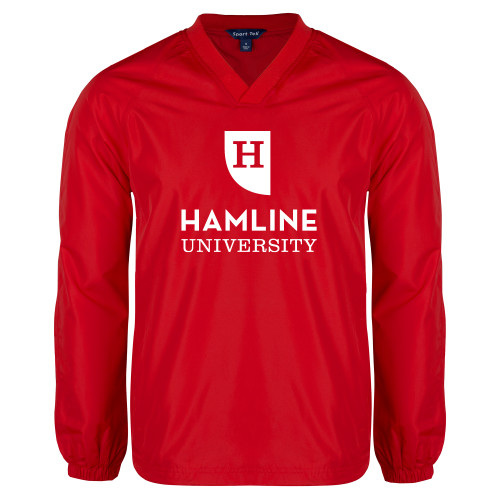  Red V Neck Raglan Windshirt - Primary