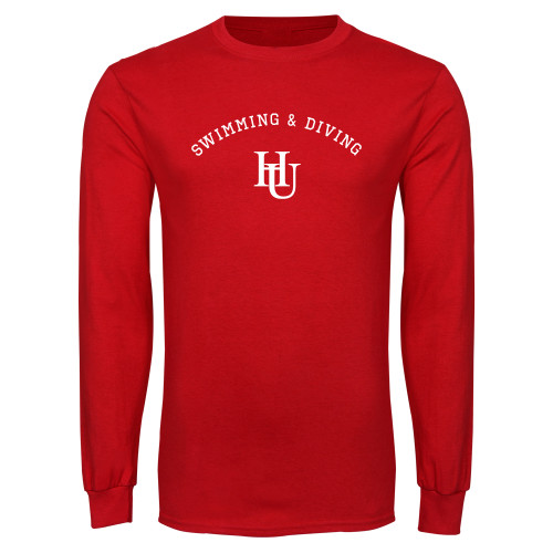  Red Long Sleeve T Shirt - Swimming & Diving