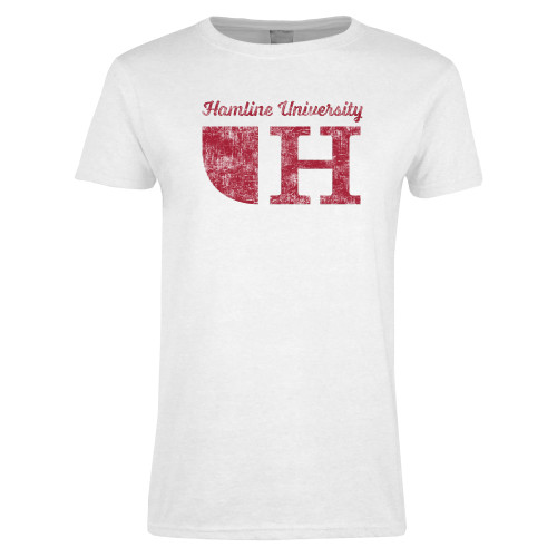  Womens White Short Sleeve Tee - H Dist.