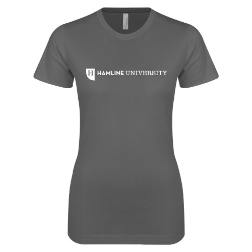 Next Level Womens Charcoal Boyfriend Tee - Hamline Wordmark