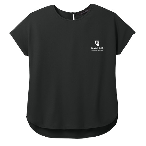  Mercer + Mettle Womens Black Stretch Crepe Crew - Primary