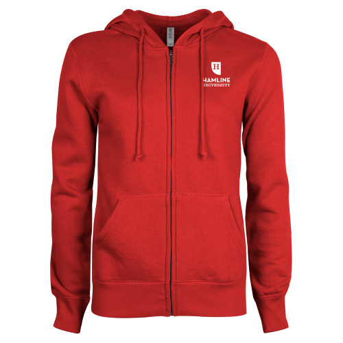  ENZA Womens Red Fleece Full Zip Hoodie - Primary