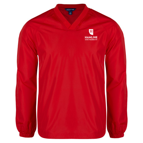  Red V Neck Raglan Windshirt - Primary