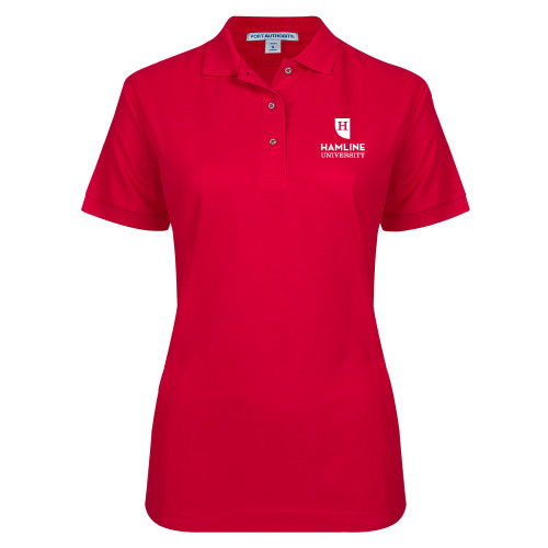  Womens Silk Touch Red Pique Polo - Primary