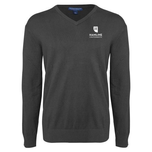  Univ Charcoal Heather VNeck Sweater - Primary