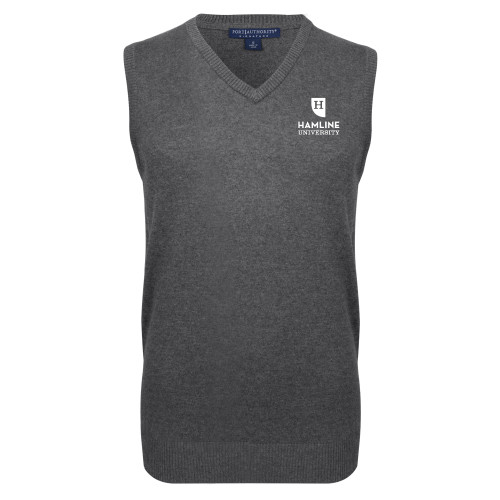  Charcoal VNeck Sweater Vest - Primary