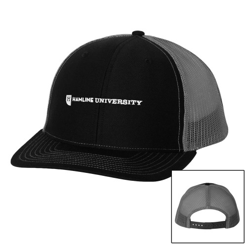  Richardson Black/Charcoal Trucker Hat - Hamline Wordmark