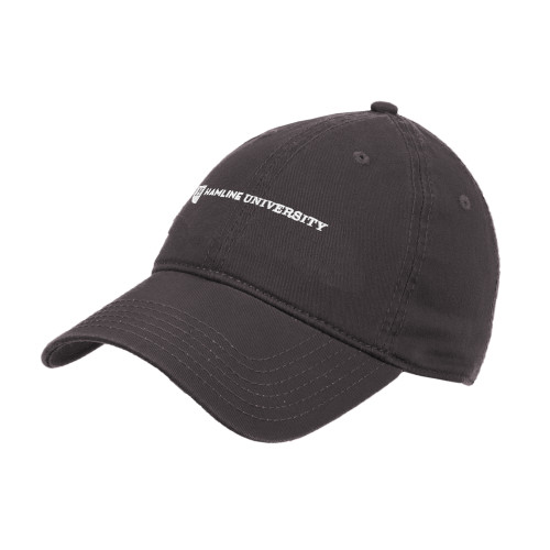  Charcoal Unstructured Adjustable Low Profile Hat - Hamline Wordmark