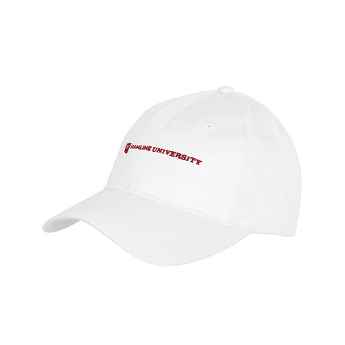  Youth White Pro Style Hat - Hamline Wordmark