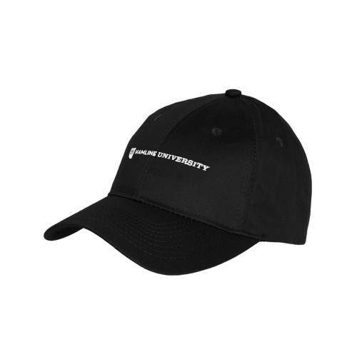  Youth Black Pro Style Hat - Hamline Wordmark
