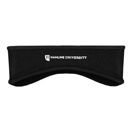  Black Stretch Fleece Headband - Hamline Wordmark