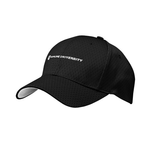  Black Pro Mesh Structured Hat - Hamline Wordmark