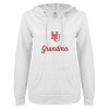 Thumbnail image for  ENZA Womens White V Notch Raw Edge Fleece Hoodie