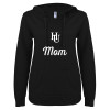Thumbnail image for  ENZA Womens Black V Notch Raw Edge Fleece Hoodie