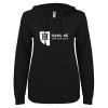 Thumbnail image for  ENZA Womens Black V Notch Raw Edge Fleece Hoodie