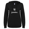 Thumbnail image for  ENZA Womens Black V Notch Raw Edge Fleece Hoodie