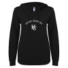 Thumbnail image for  ENZA Womens Black V Notch Raw Edge Fleece Hoodie