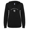 Thumbnail image for  ENZA Womens Black V Notch Raw Edge Fleece Hoodie
