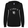 Thumbnail image for  Univ ENZA Womens Black V Notch Raw Edge Fleece Hoodie