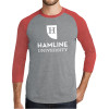 Thumbnail image for  Grey/Red Heather Triblend Baseball Raglan Tee