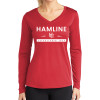 Thumbnail image for  Womens Red Performance Long Sleeve V Neck Shirt