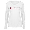 Thumbnail image for  Womens White Long Sleeve V Neck Tee