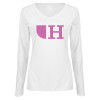 Thumbnail image for  Womens White Long Sleeve V Neck Tee