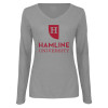 Thumbnail image for  Womens Grey Long Sleeve V Neck Tee 