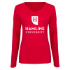 Thumbnail image for  Womens Red Long Sleeve V Neck Tee