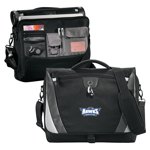  Black/Grey Slope Computer Messenger Bag - Primary Athletics Mark