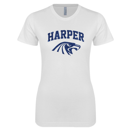 Harper College Next Level Womens White Boyfriend Tee
