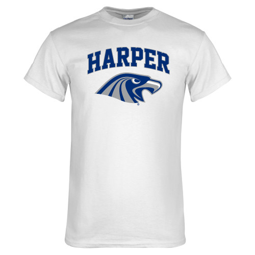  White T Shirt - Arched Harper Hawk Head