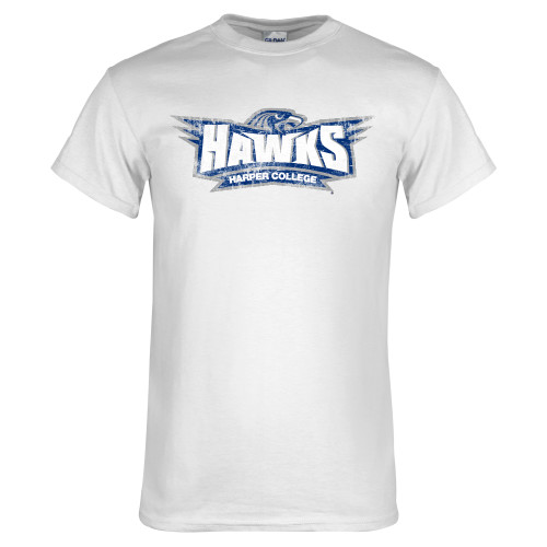  White T Shirt - Primary Mark Distressed