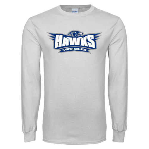  White Long Sleeve T Shirt - Primary Athletics Mark