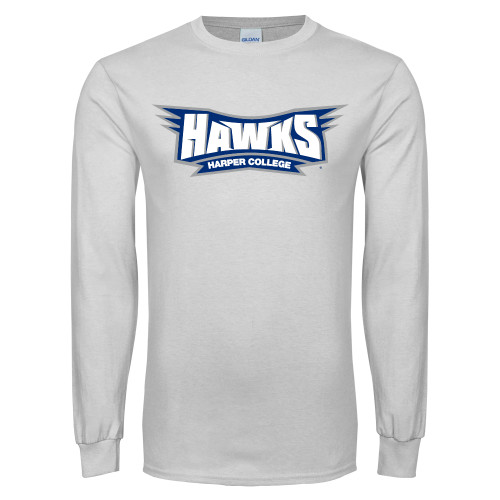  White Long Sleeve T Shirt - Hawks