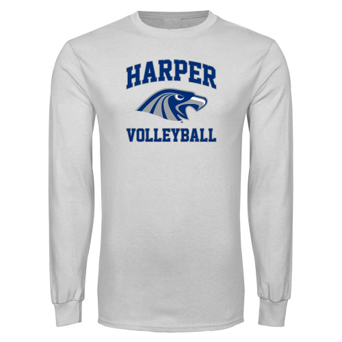  White Long Sleeve T Shirt - Volleyball